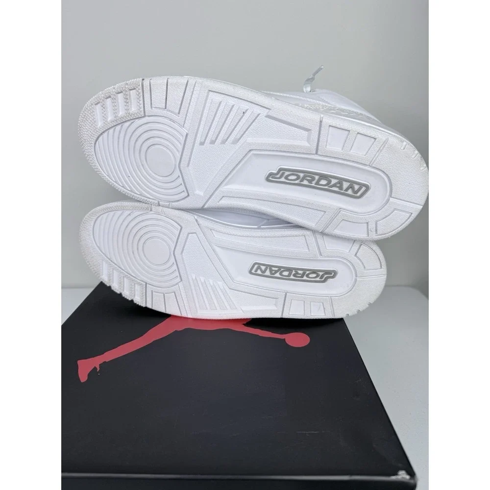 Air Jordan 3 Pure Money White Leather Size 10.5 CT8532-111 Mid Top Sneaker